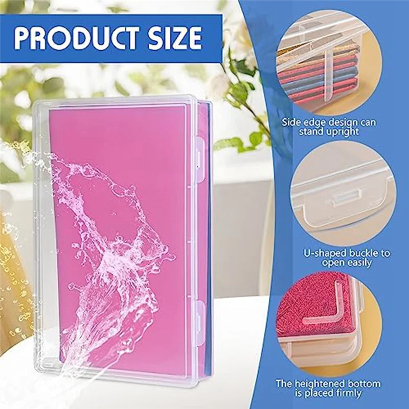 

4 Pcs A4 Scrapbook Paper Storage Box Clear Paper Storage Boxes For 8.5 X 11 Inch Letter Paper Photo Picture Storage