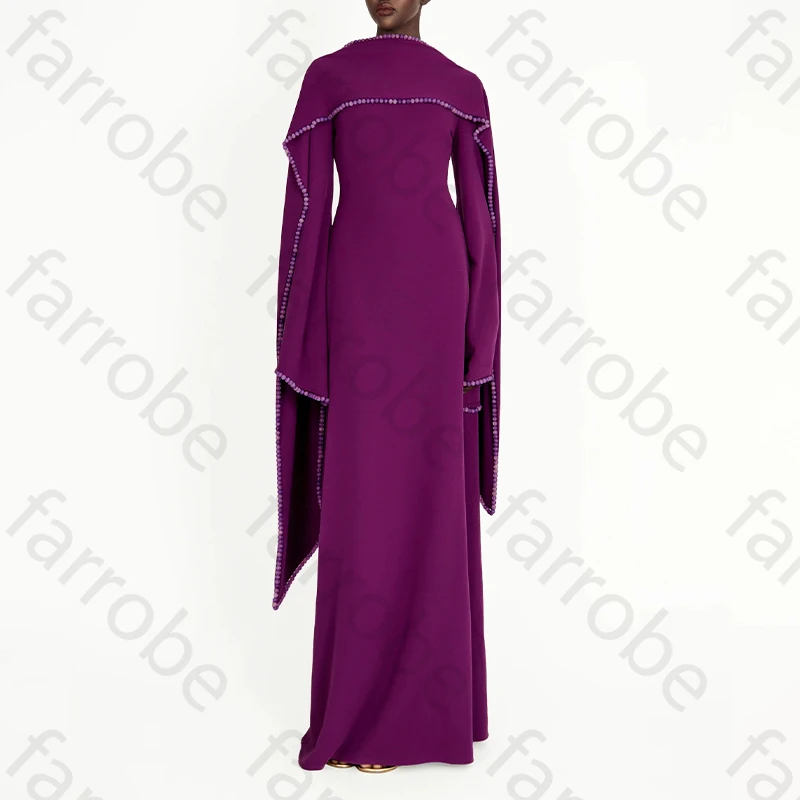 

Elegant Long Sleeves O-Neck Evening Dresses Sexy A-Line Celebrity Dress Exquisite High Quality Prom Party Gowns Women Customized