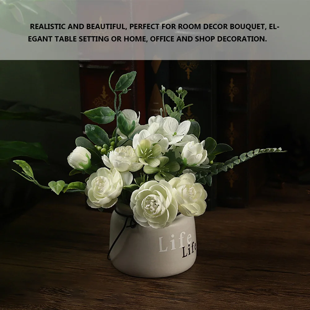 

Artificial Flowers Simulation Adornment Home Decor Hydrangea Bouquet Simulated Bonsai White Vivid
