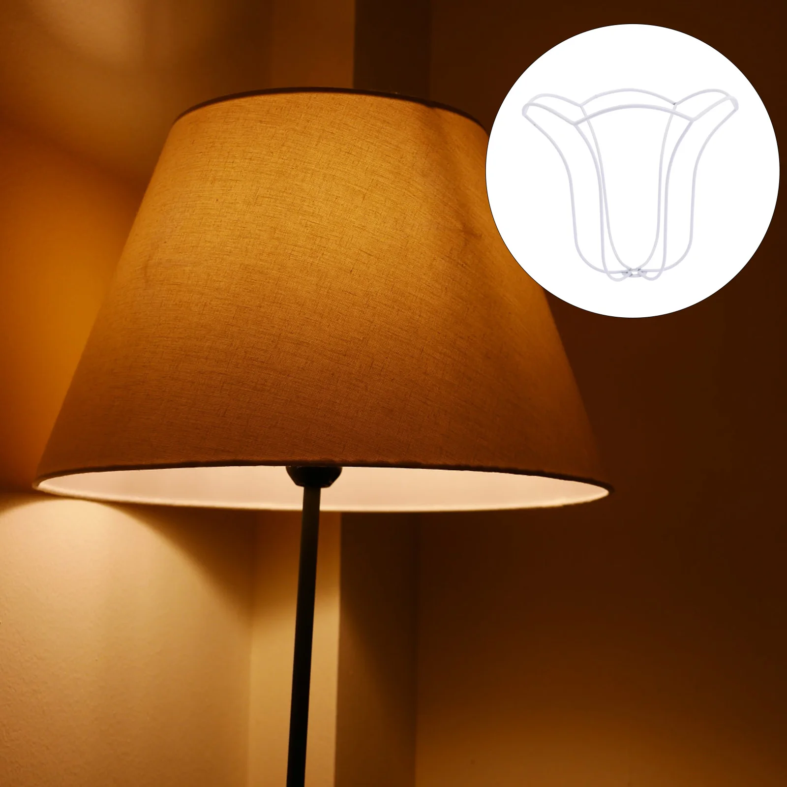 

Iron Chandelier Iron Lamp Shade Frame Bracket DIY Table Lamp Frame Cover Simple Structure Home Office Cafe