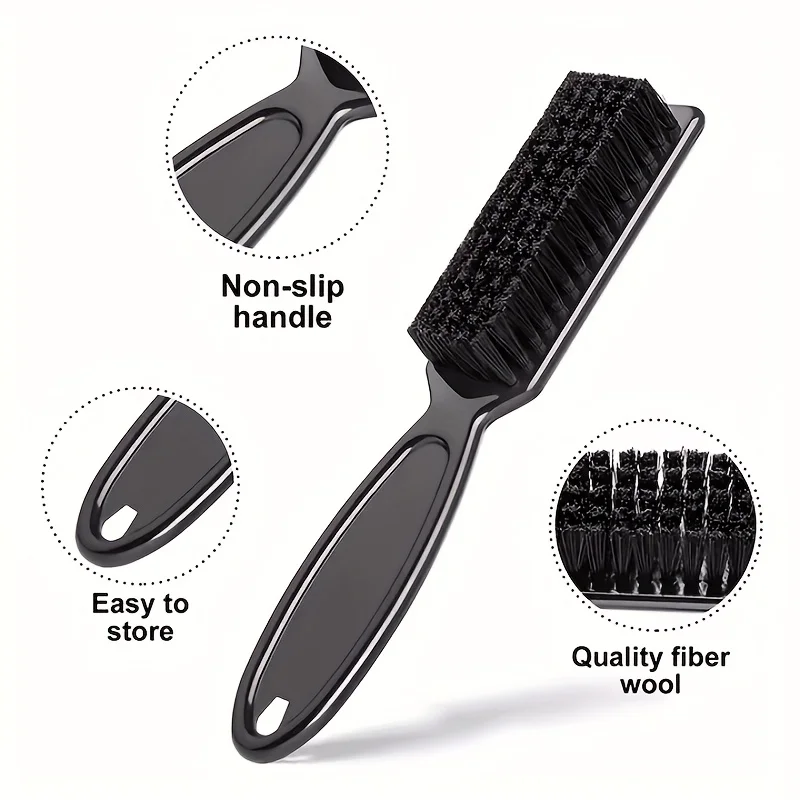 Friseur-Softbürste Schwarz, Friseur-Nackenbürste, Haarreinigungsbürste, Haarschneidebürste, Bartbürste, Styling-Kamm-Set – Detail 4