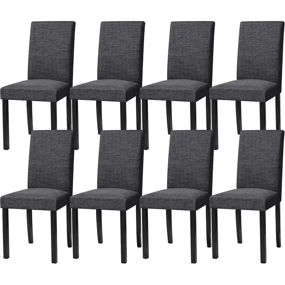 

Set of 8 Upholstered Dining Chairs with Fabric Seats and Solid Wood Legs, Suitable for Home, Kitchen, Restaurant, and Hotel Use,