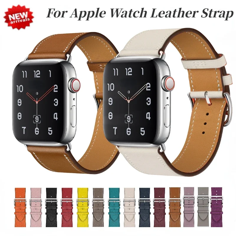 

Premium Leather Strap For Apple watch band 45mm 44mm 42mm 46mm Bracelet Wristband Correa iWatch Ultra 49mm 10 9 8 7 6 5 4SE Belt