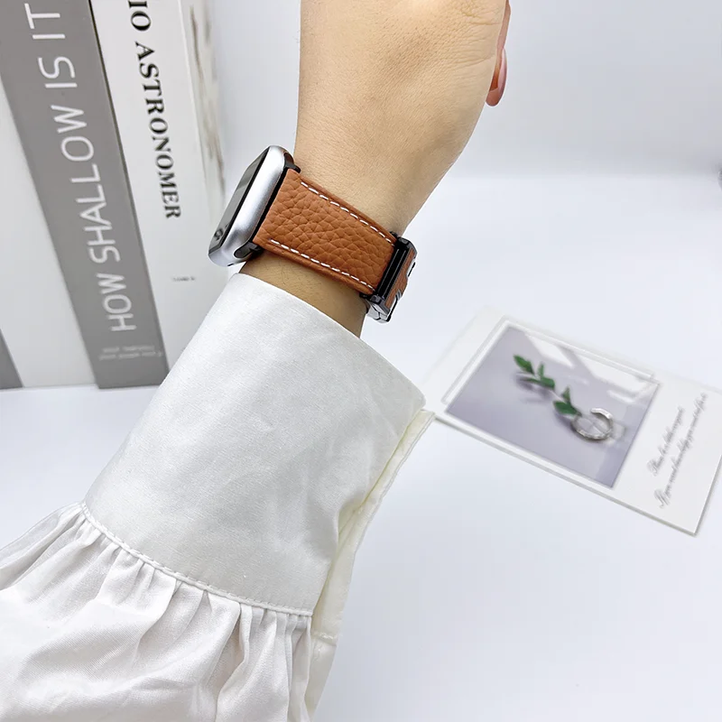Genuine Leather Straps for Apple Watch Band 46mm 45mm 44mm 42mm 40 41mm 49mm correa bracelet iWatch series 10 9 7 8 6 5 se ultra