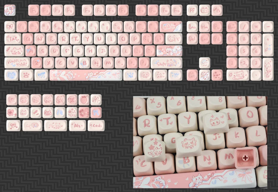 

MOA Profile PBT Keycaps Set, Double Shot Injected Legends, Never Fade, Textured Surface for Tactile Typing Experience