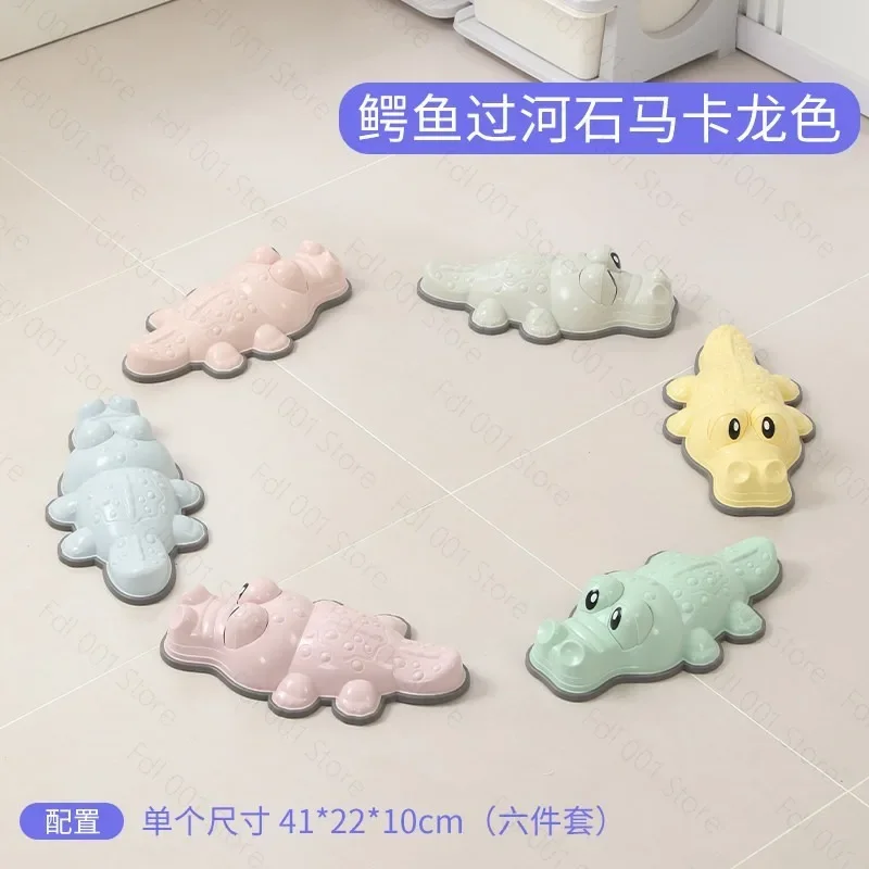 Crocodile Shape Kids Balance Stepping Stones Indoor River Crossing Sensory Training Toy for Toddler Play