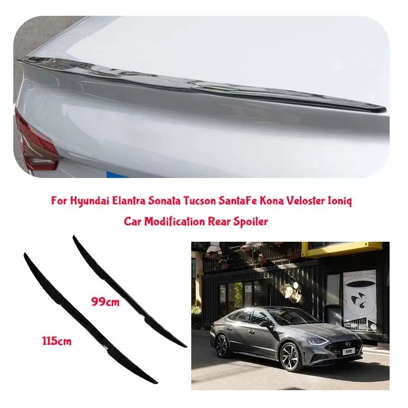 For Hyundai PVC Material Car Special Tail Wing Punch-Free Integrated Paste Auto Spoiler car wing