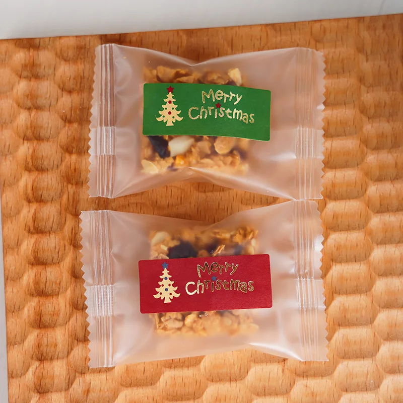 Vintage Kraft Paper Baking Packaging Merry Christmas Hot Stamping Sealing Stickers Gift Stickers Decorative Stickers