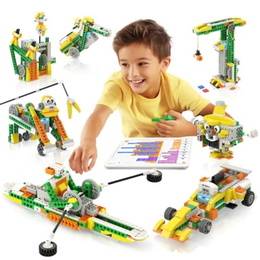

STEM educational robot building kit for kids aged 6-12: 20-in-1 programmable APP-controlled RC car, 233-piece set, ABS plastic,