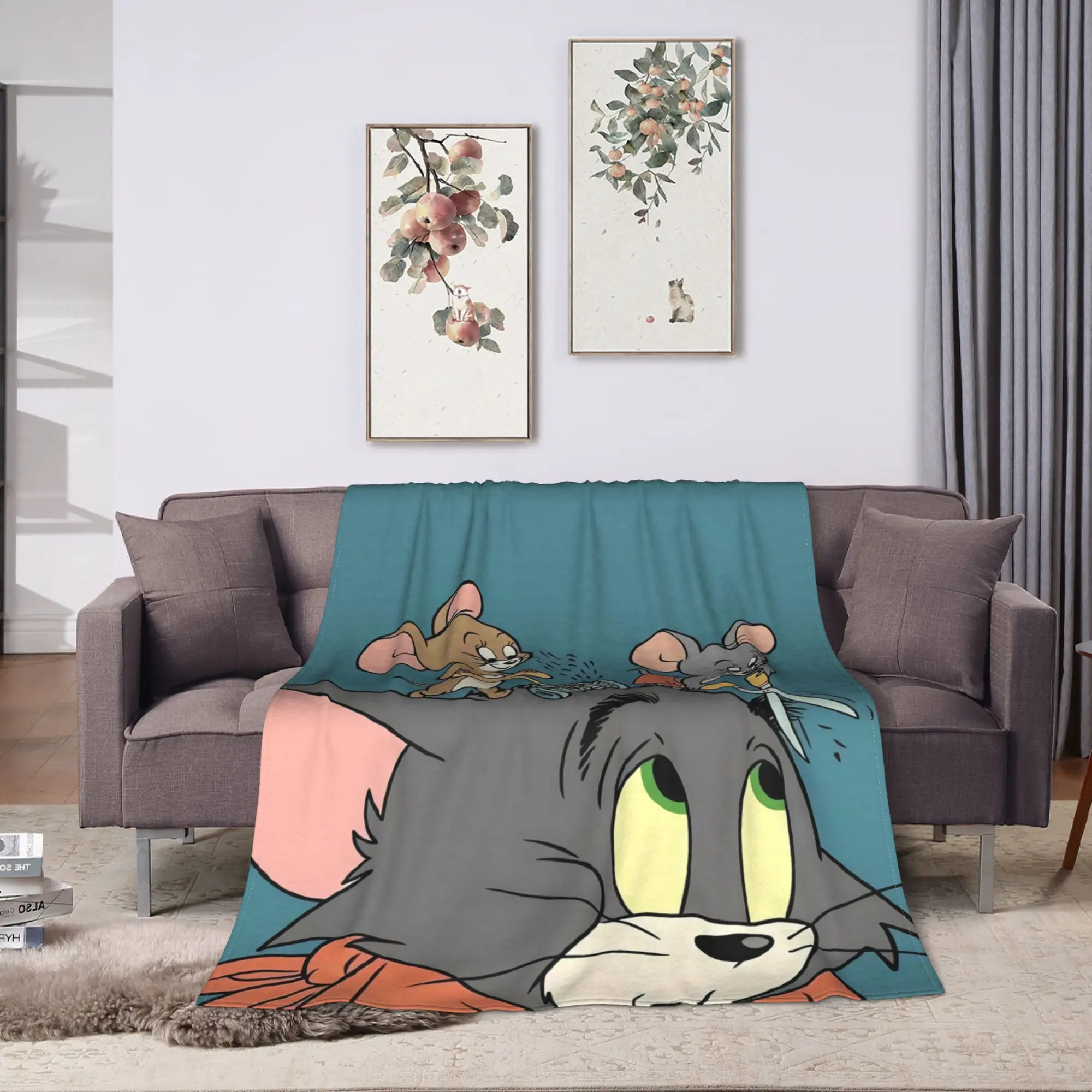 Jerry Face Close Cute Blanket  Warm Soft Graphic Plush Bedding Throws For Boy Girl Bedroom Flannel Bedspread Bed Cover