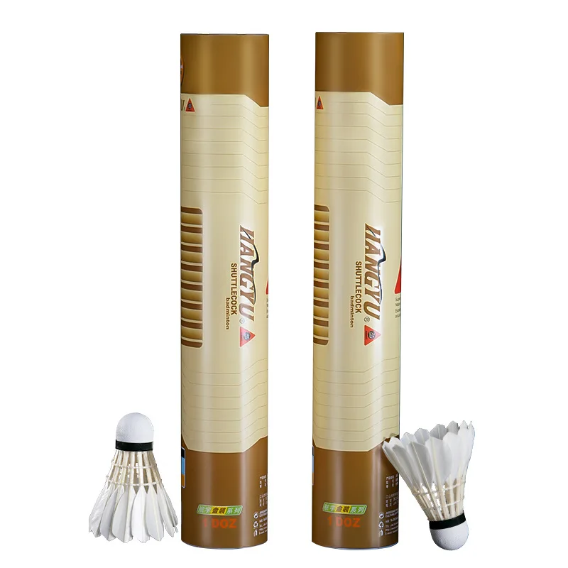 

60Pcs=5tubes Hangyu Golden No.1 Training Competition Durable Flight Stability Indoor and Outdoor Taiwan Fiber Softwood Badminton