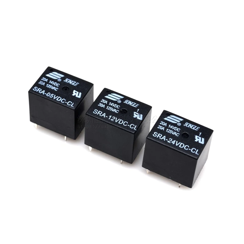 2PCS Power Relays SRA-05VDC-CL SRA-12VDC SRA-24VDC SRA-05VDC-AL 12VDC-AL 24VDC-AL 5V 12V 24V 20A 5PIN T74