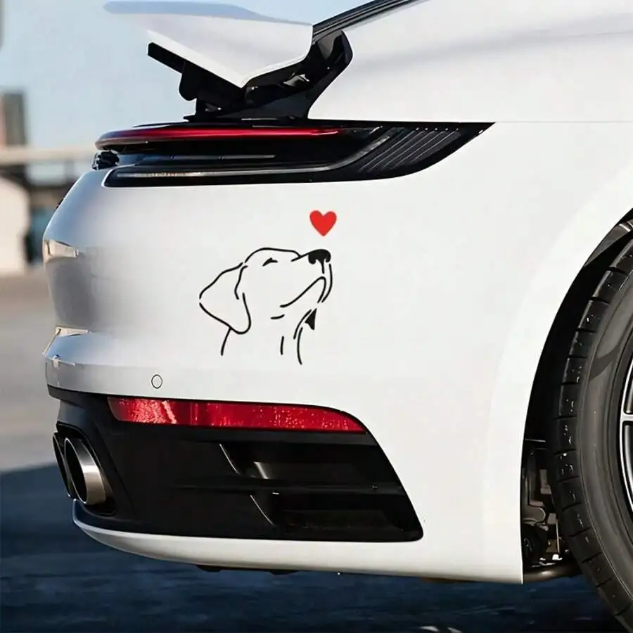 Labrador Dog Sticker Compatible For Motorcycle, Car, Laptop & Fridge - Transparent Vinyl Decal With Cute Labrador Puppy &
