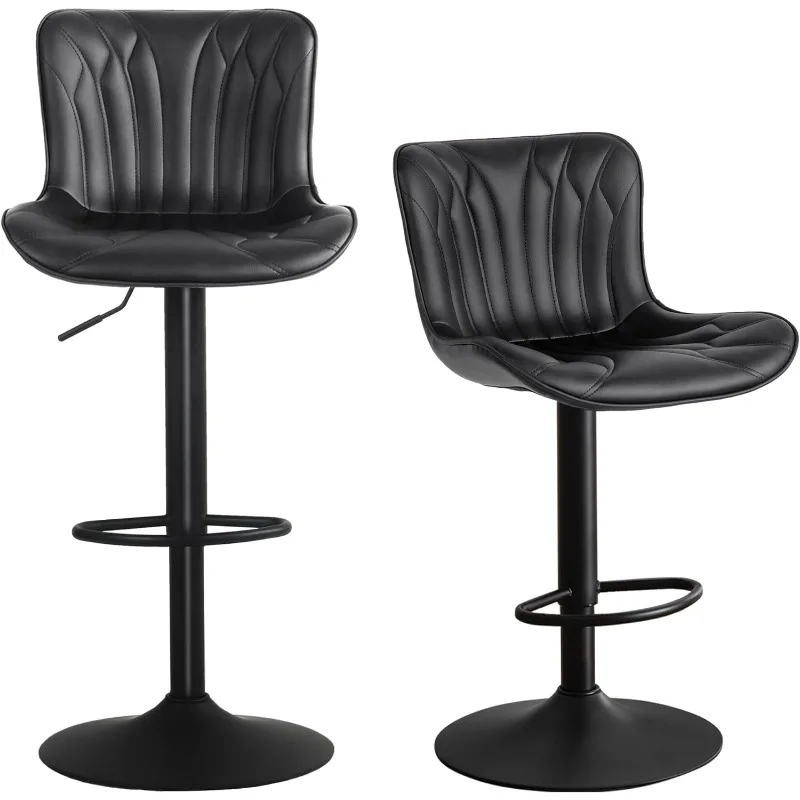 Ajustável Bar Stools Set com costas, giratória Modern Bar Stool, altura do contador, Kitchen Island, 2 Barstools, 24"