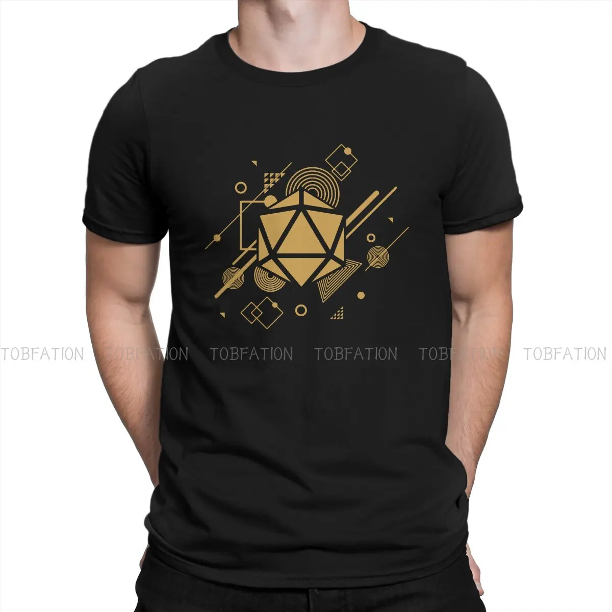 DnD Game Polyester TShirts Retro Narrator Polyhedral D20 Dice Print Homme T Shirt New Trend Clothing Size S-6XL