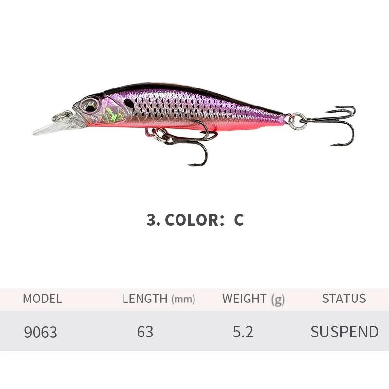 BILLINGS 1 Stück schwimmender künstlicher Köder – 63 cm/5,2 g Mikro-Angelköder für Süß- und Salzwasser, praktisches Angelzubehör – Detail 9