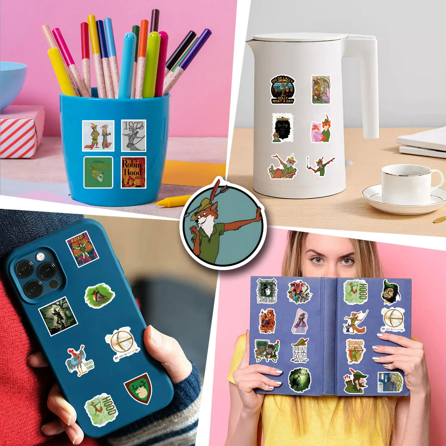 ملصقات كرتون روبن بغطاء رأس ، ملصقات ذاتية الصنع ، سكرابوكينغ ، هاتف ، أمتعة ، لوح تزلج ، شارات مقاومة للماء ، 55 led #3