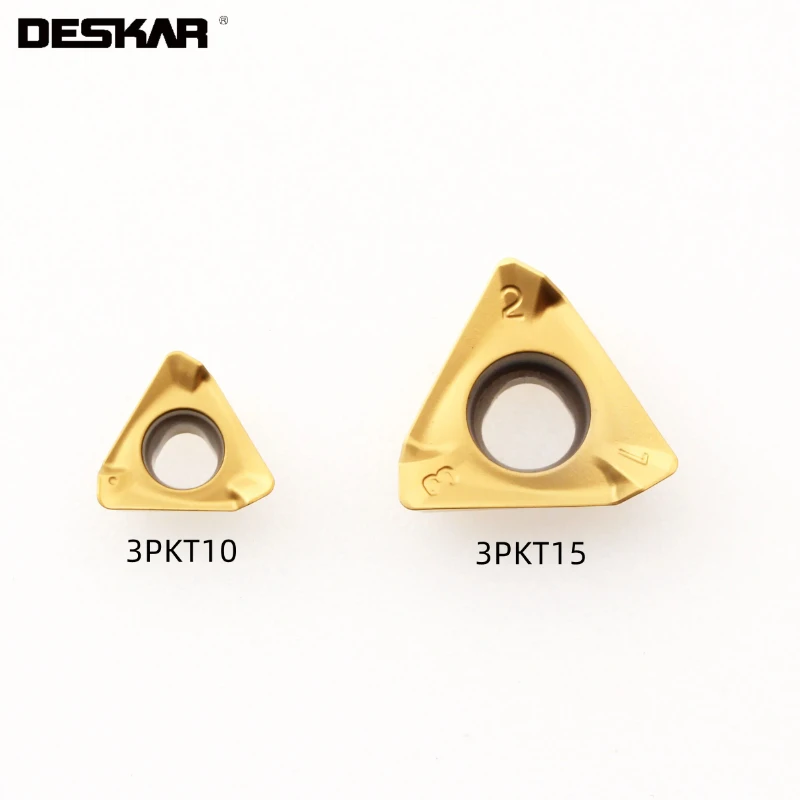 

10pcs Deskar 3pkt100408r-m 3pkt150508r-m Lf6028 Turning Tools Carbide Inserts Milling Blades Lathe Cutter Steel Parts