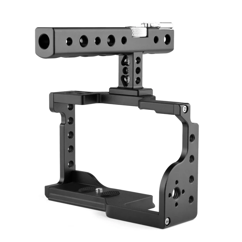 PULUZ Video Camera Cage For Sony A6600 / ILCE-6600 Camera Metal Stabilizer Rig Cage with Handle