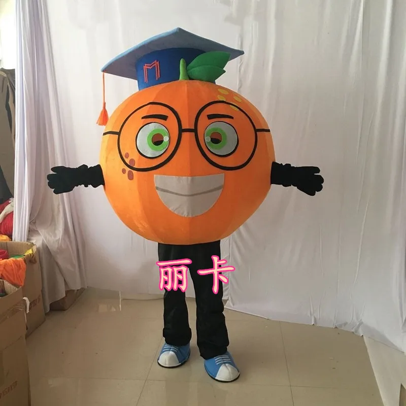 

Latest High Quality Custom Fruit Doctor Orange Mascot Costume Orange with Doctorial Hat Mascot Holiday Party Advertising Dress