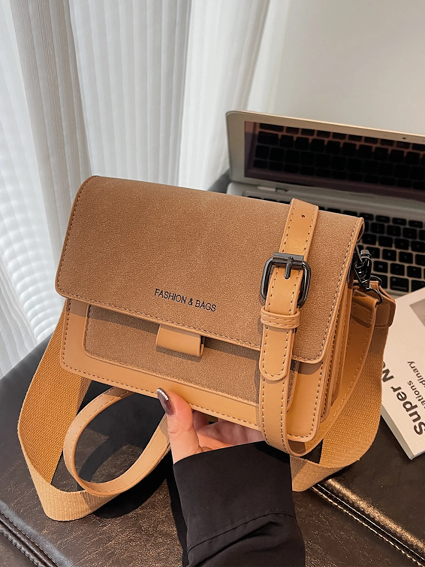 Flap Frosted Vintage Damestas Herfst Nieuwe Koreaanse Stijl Rechthoek PU Crossbody Tassen Magnetische Knop Pendelen Een Schoudertas