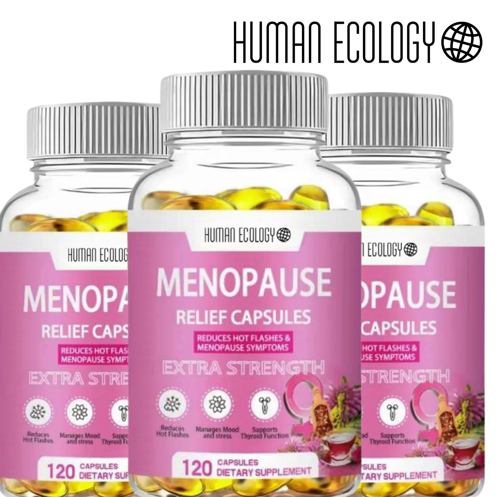 

Human Ecology Menopause Relief Capsule MultiSymptom Relief for Hot Flashes Night Sweats Mood Hormone Balance