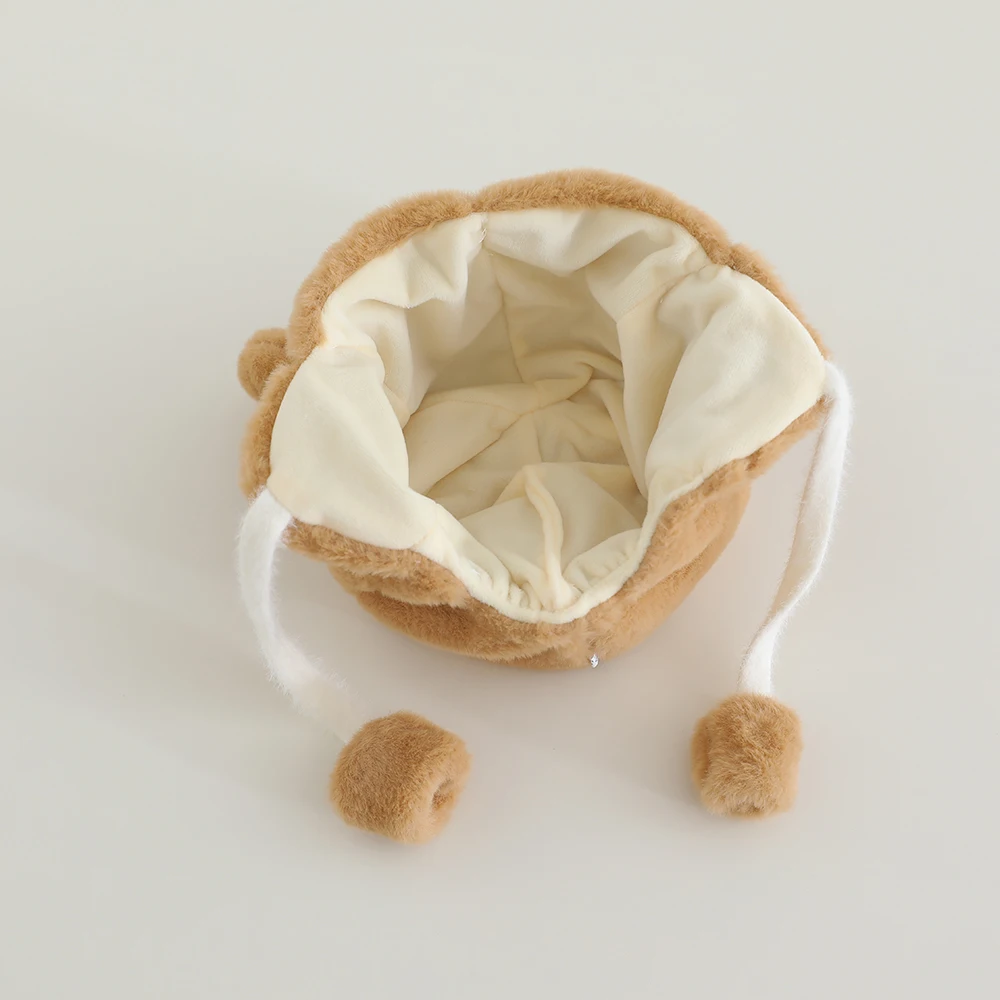 Topi Bayi Beruang Kartun Musim Dingin Baru untuk Anak Perempuan dan Laki-laki, Topi Bonnet dengan Bola Pompom dan Penutup Telinga untuk Perlindungan Telinga Anak di Luar Ruangan