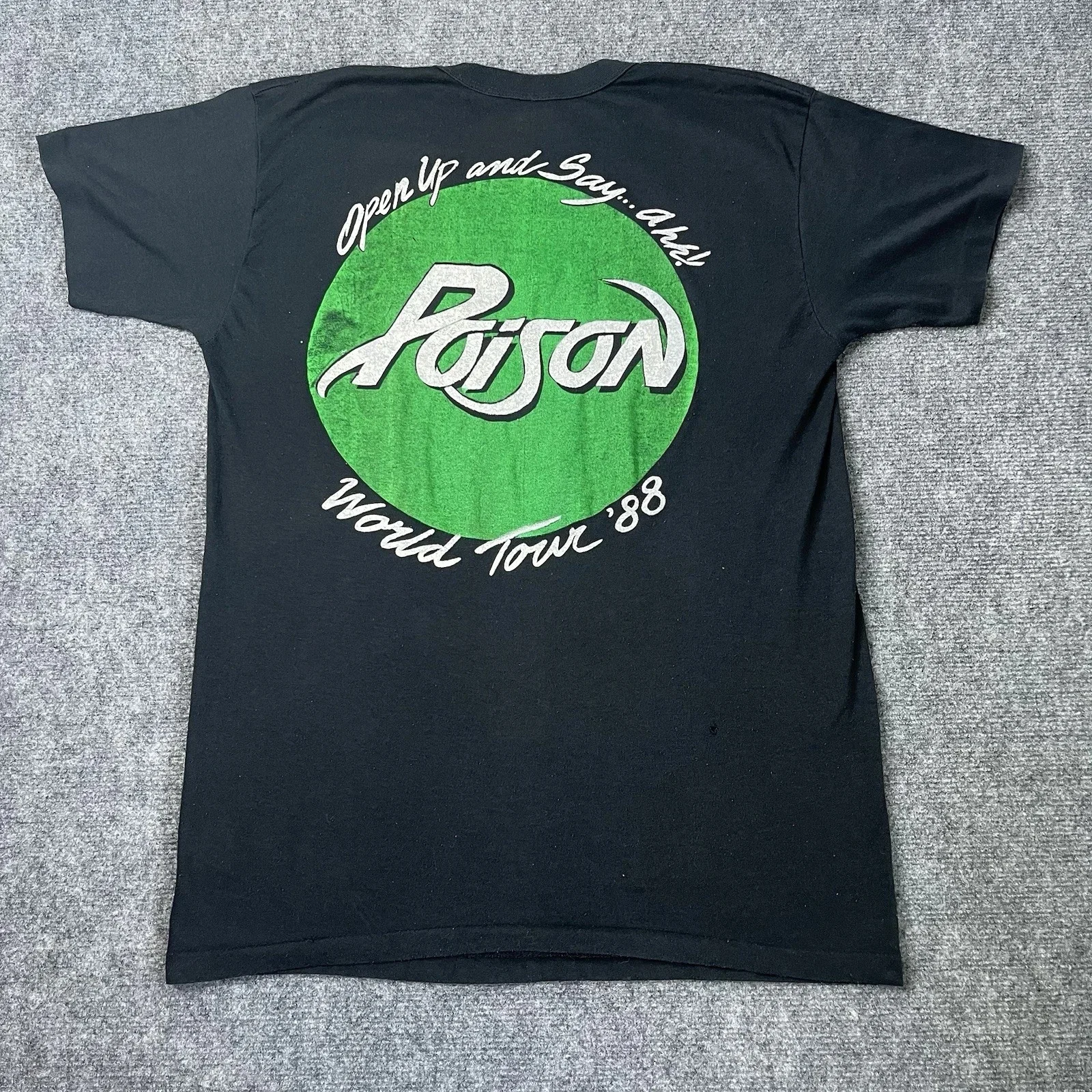 Vtg 1988 Poison World Tour T-shirt 1980s Concert Band Tee Single Stitch Rock Unisex Men Women Summer Crew Neck Cotton Tee
