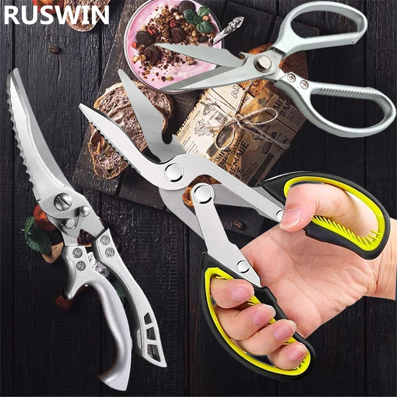 

sharp kitchen scissors stainless steel home kitchen gardening strong scissors chicken bone scissors professional sharp scissors