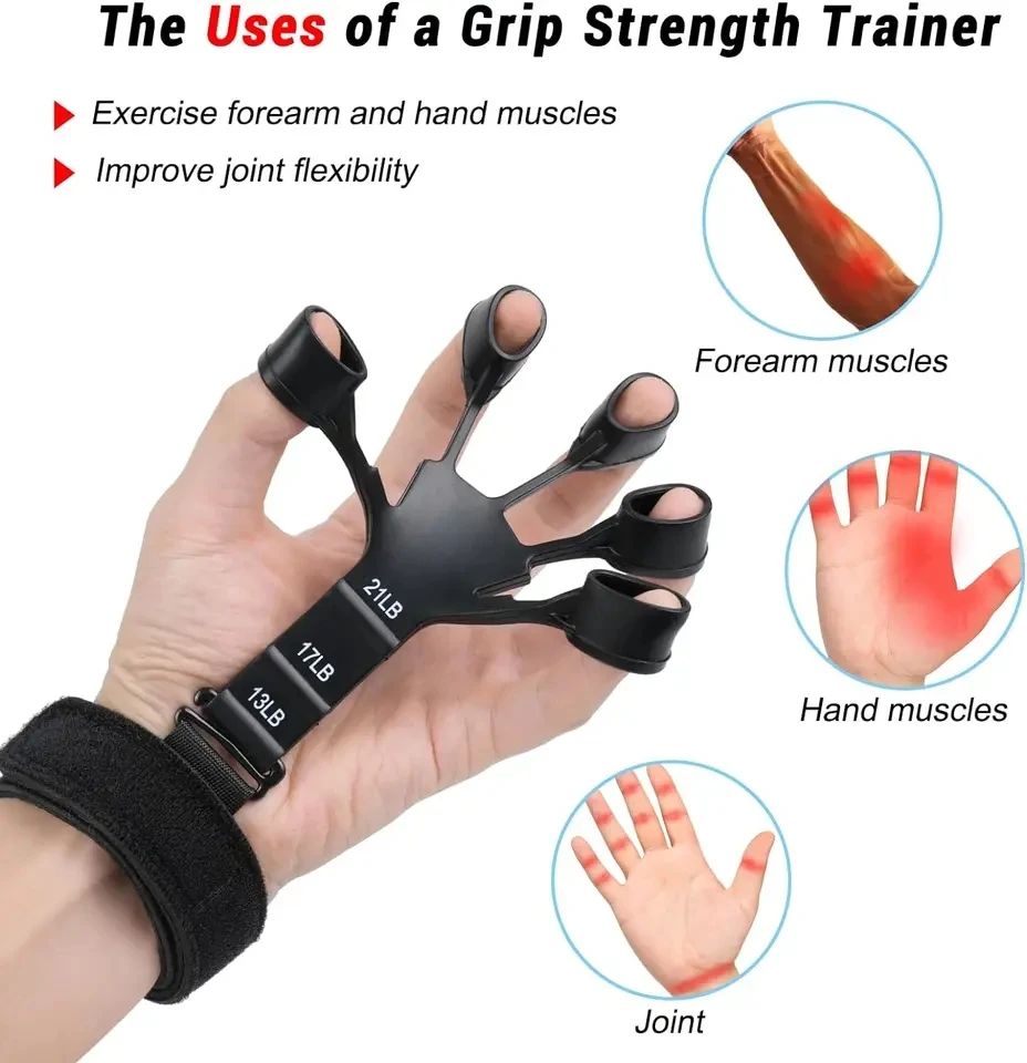 Silicone Grip Training and Exercise Finger Exercise Stretcher Hand Strengthener Arthritis Grip Trainer Hand Brush Expander Grips