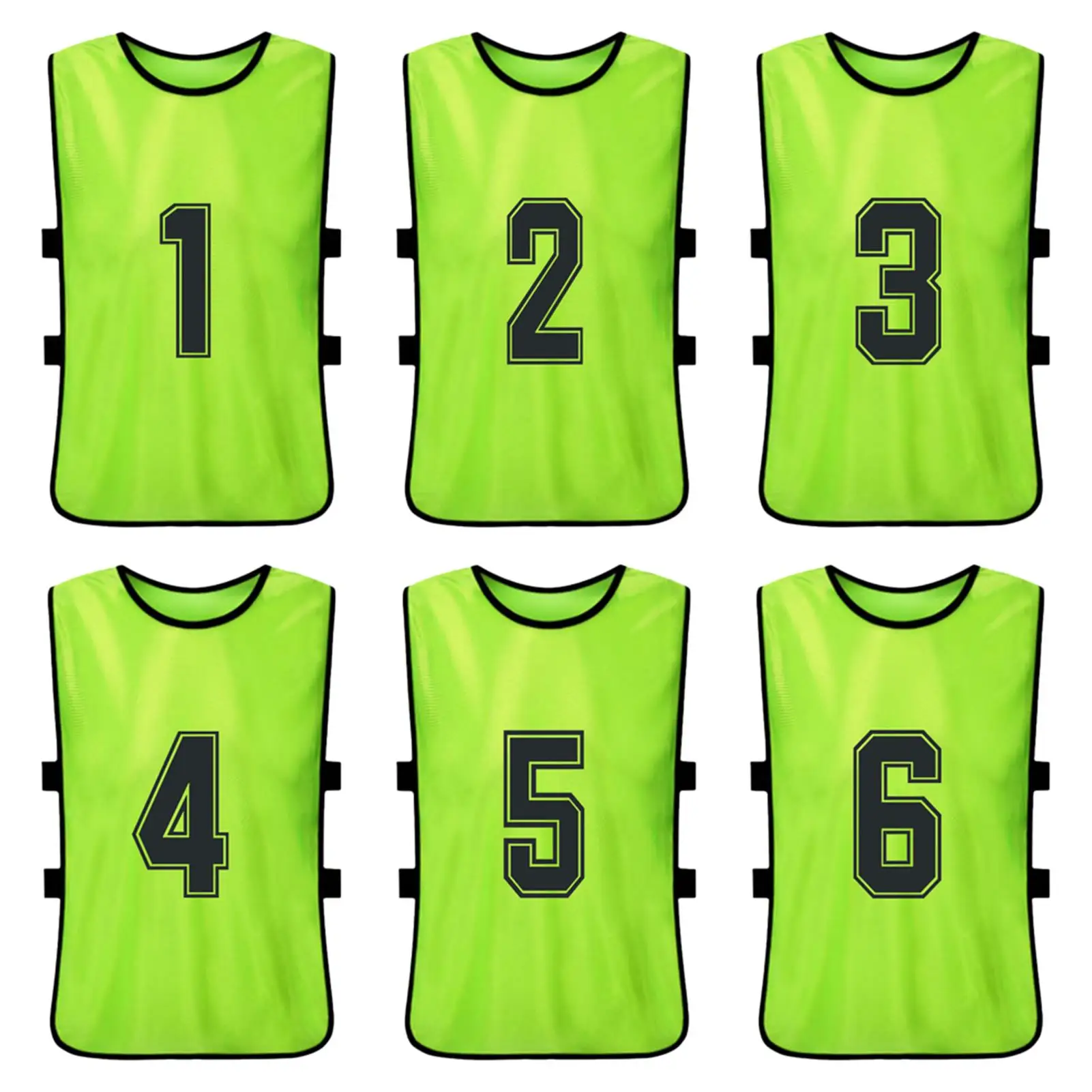 6/12PCS Kid's Football Pinnies Quick Dry Soccer Jersey Youth Sports Scrimmage Basketball Team Training Numbered Bibs Sports Vest