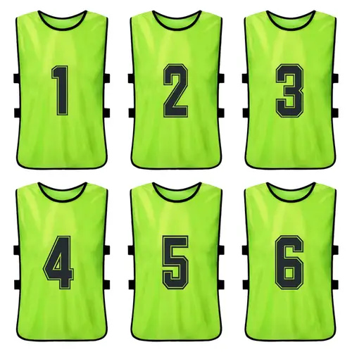 Imagen 2 del producto Camiseta de fútbol de secado rápido para niños, 6/12 piezas, equipo de baloncesto, entrenamiento, pechera numerada, chaleco deportivo