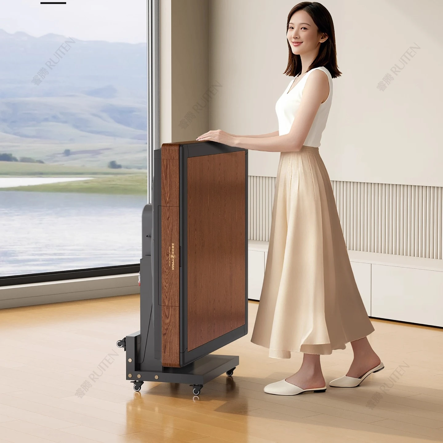 ثنائية الطي المضادة للانقلاب رقيقة جدا السفينة الدوارة آلة جونغ الصامتة طاولة طعام منزلية أوتوماتيكية بالكامل تسخين ثنائي الغرض #2