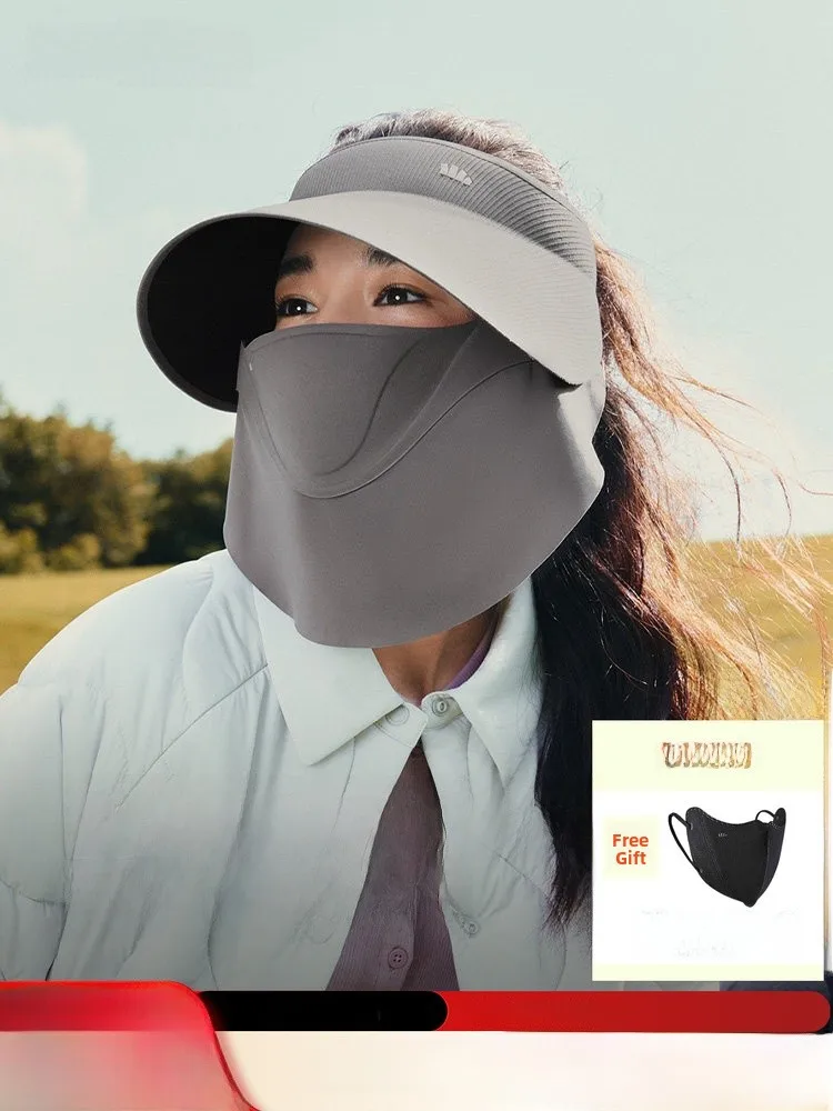 

Banana Le Women's Face ield Hat Fall Winter SS002 Windproof Dryproof UV Protection Large Brim Hat Outdoor Simple Sle