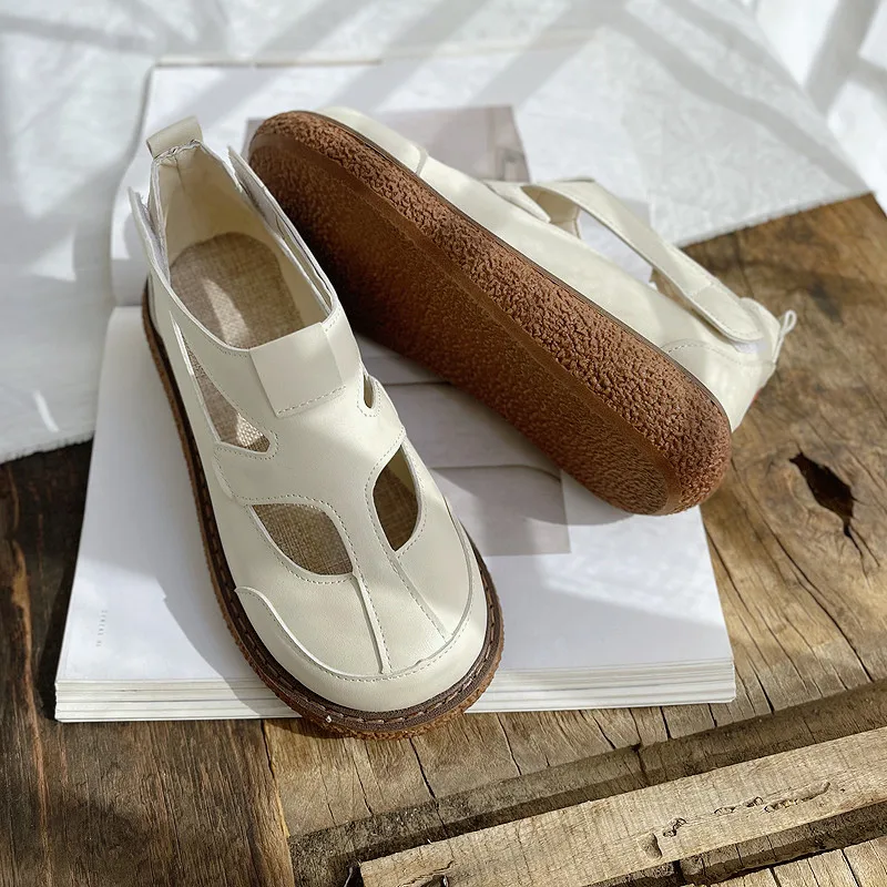 Careaymade-Hollow out summer women's sandals,muffin thick soled women's shoes,single shoes,women's literary&artistic retro shoes