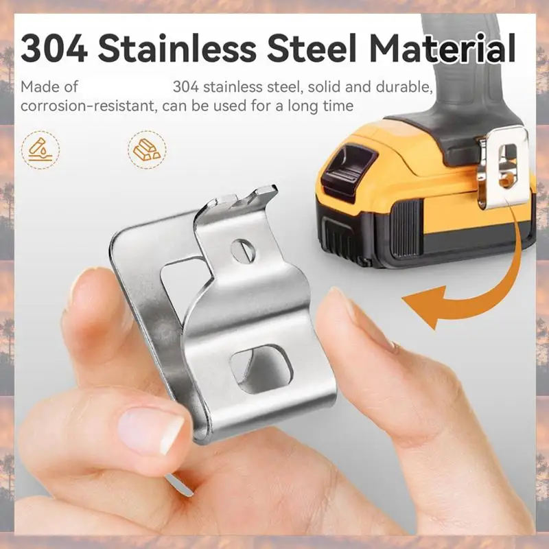 

2025 Trend 16Pcs 304 Stainless Steel Drill Clips Tool Hooks With Screws For N268241 Fit For 20V Power Tools DCD980 DCD980L2 DCD9