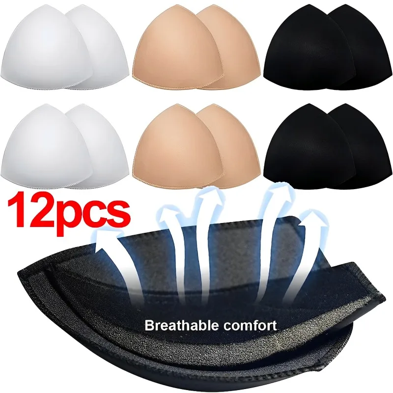 Bra Pads Soft Sponge Womens Triangle Bra Pad Sports Bra Bikini Pads Yoga Bra Swimsuit Bralettes Nursing Bra Inserts Enhancer Pad