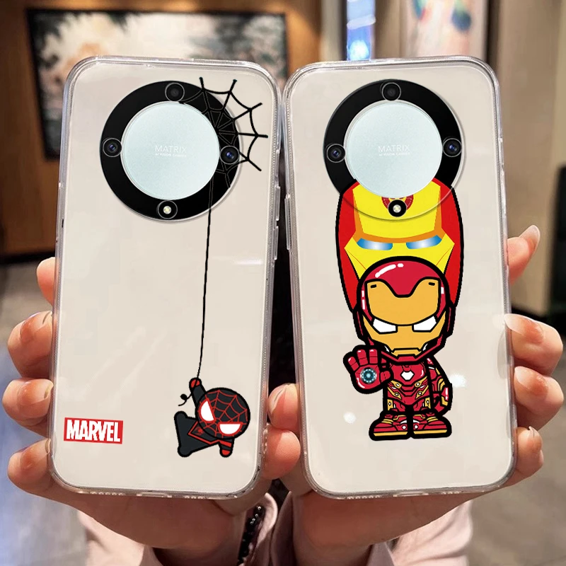 For Honor X6 X6 X8 X6a X7a X8a X9a X6b X8b X9b Magic 5 6 Lite  50 Lite Huawei Mate 20 Pro Marvel Spider Man Clear Phone Case