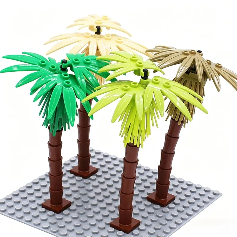 Urban Plant Gardens Bonsai Forests Tropical Rainforests Beaches Islands Coconut Trees – Model Accessories Building Blocks Toys