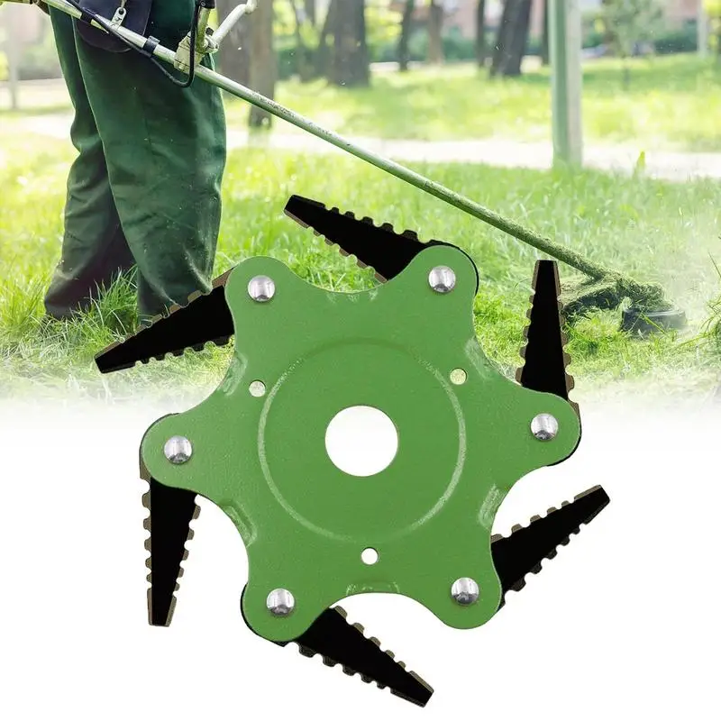 6-Leaf Grass Wacker Blades, escova lâmina para Grass Eater, fio de aço, kit adaptador universal para pátios