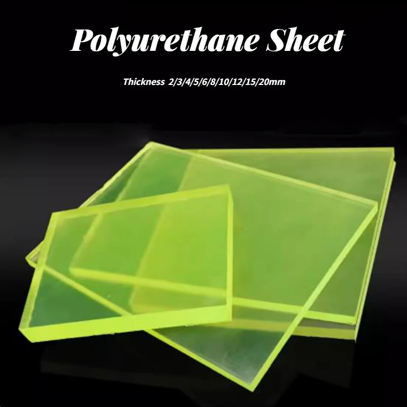 1Pcs 200x200mm PU Polyurethane Sheet Elastic Plate Thick 2/3/4/5/6/8/10/12/15/20mm Damping Cushion Plate Abrasion Resistance