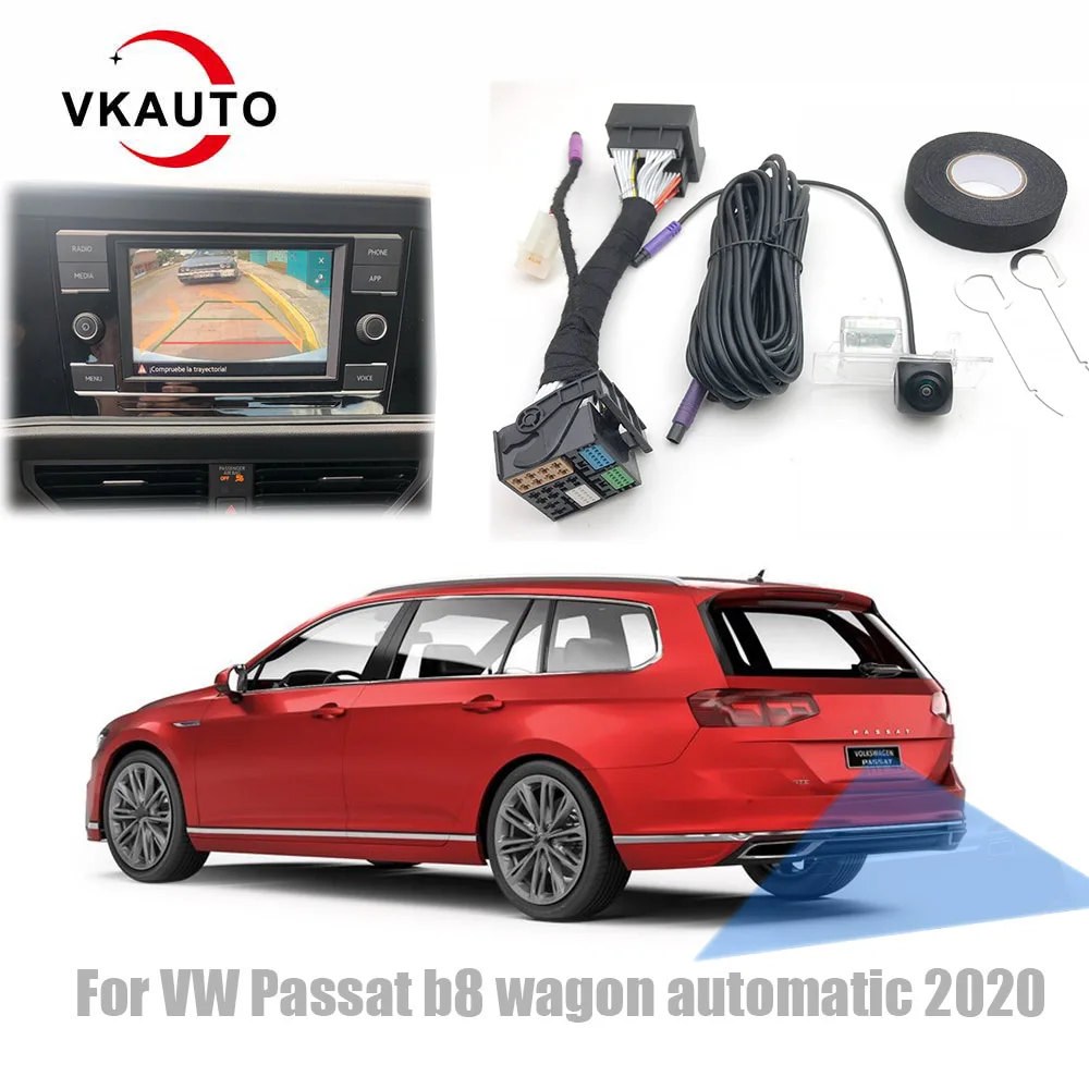VKAUTO Backup Camera For For VW Passat b8 wagon automatic 2020 Add Canbus Dynamic Trajectory Camera