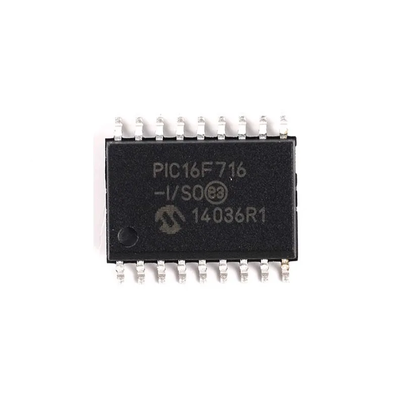 Surface Mount PIC16F716-I/SO Chip, 8-bit Flash Microcontroller, Original SOP-18 Package