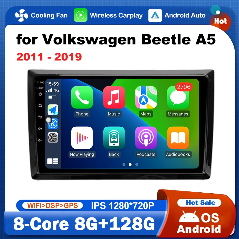 

Android OS Touch Screen for Volkswagen Beetle A5 2011 - 2019 WiFi DSP Stereo Car Video Multimedia Player GPS Navi 4G Bluetooth