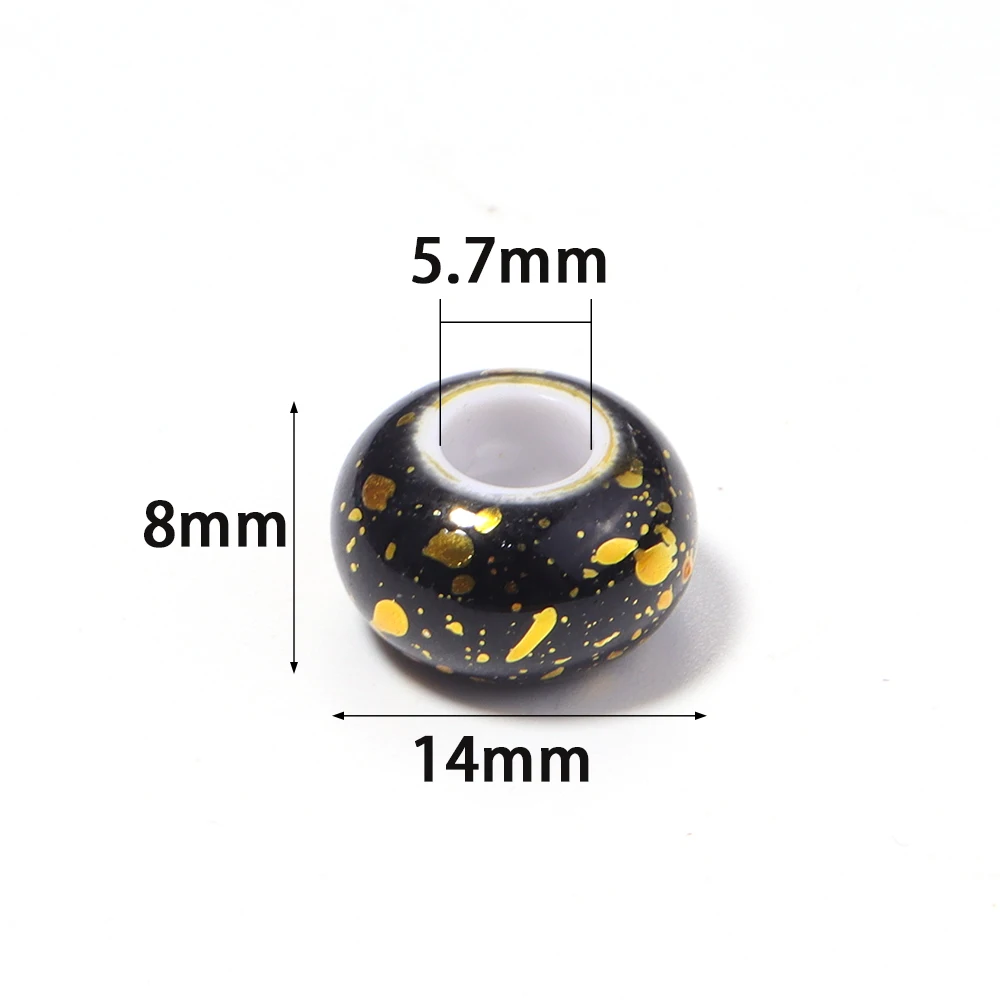 20 Stück bunte, gold- und silberfarbene Acryl-Abstandsperlen mit großem Loch, runde Abakus-Radperlen für DIY-Schmuckherstellungszubehör – Detail 1