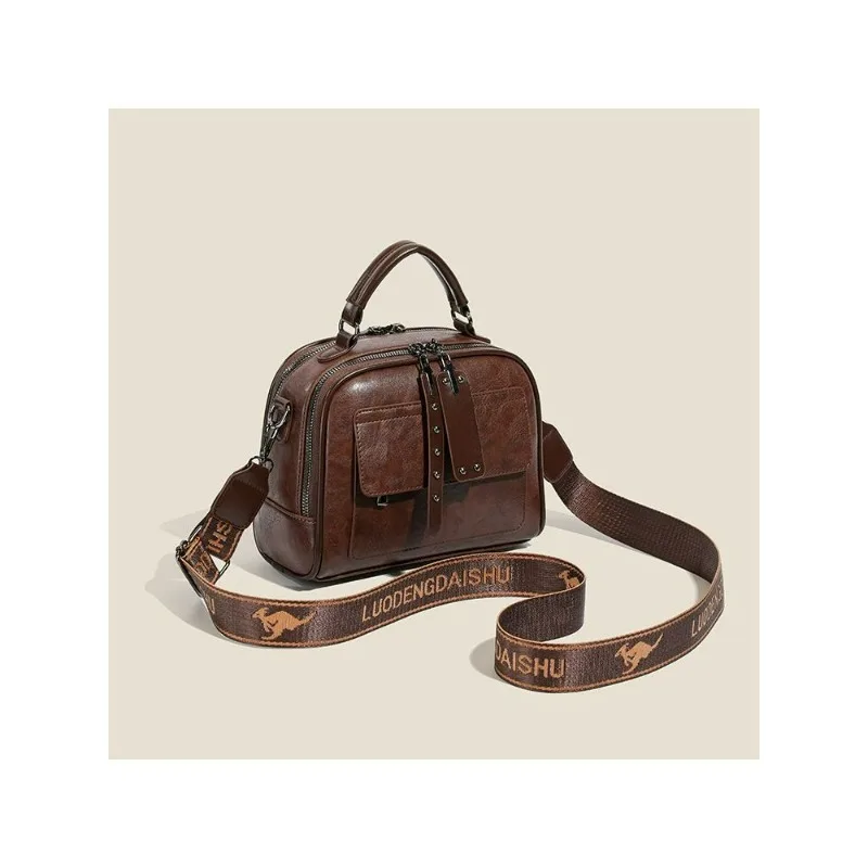 

High Sense Women's Bag New Solid Color Commuter Versatile Fashion Shoulder Bag Casual Messenger Bag Exquisite Personality Retro