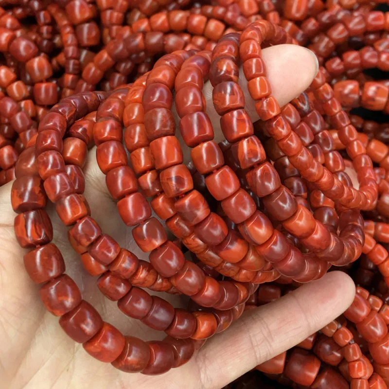 Premium Sichuan Material Red Agate Baoshan Matte Old Style Regular Round Spacer Bracelet