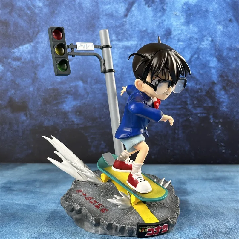 Anime Detective Conan Action Figure Skateboarding Conan Model Statue PVC Collection Tabletop Ornament Toy Kinds Birthday Gifts