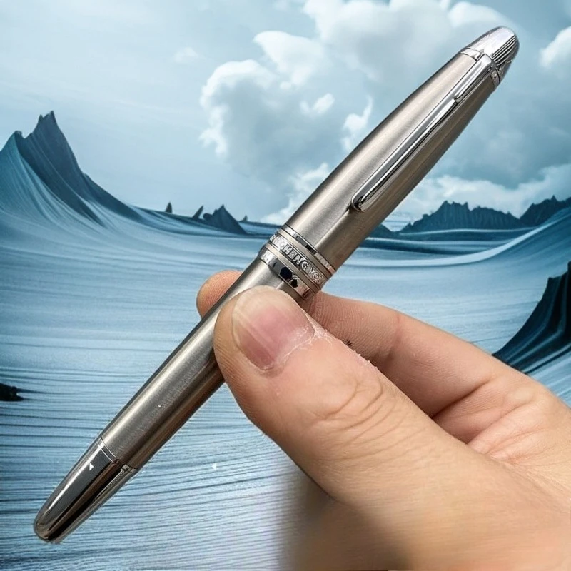 

Penchen Stainless Steel Brushed Model 146 Fountain Pen Advanced Writing Office Business Gift High Value Collection Stationery