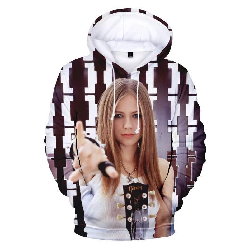 

New American Singer 3D Printed Avril Lavigne Hoodie Men Women O-Neck Casual Hoodies Long Sleeve Cute Pullovers Coat Tops